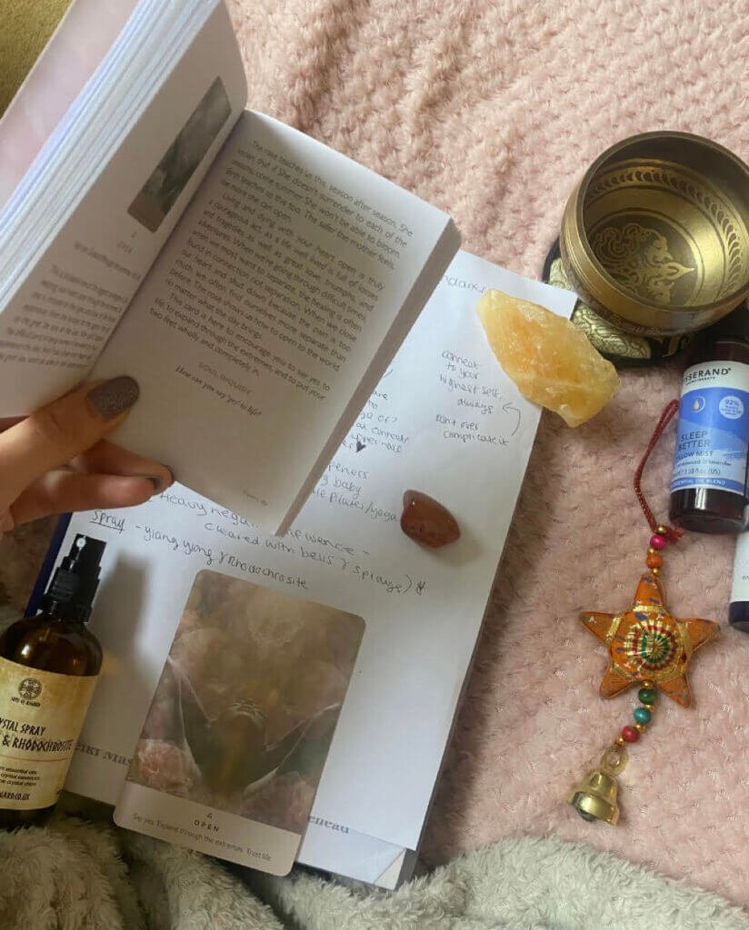 Notes, books and Reiki healing materials used for distance Reiki sessions by Be About Health in Somerset, UK